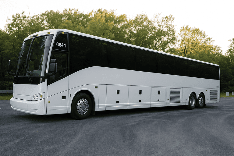 exterior of Charter Bus Rental Davie coach bus